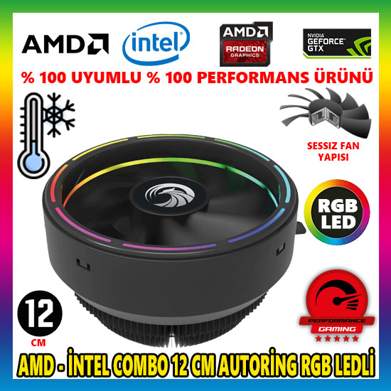 Zoko ICE-2 Auto RGB CPU işlemci Soğutucu Fan